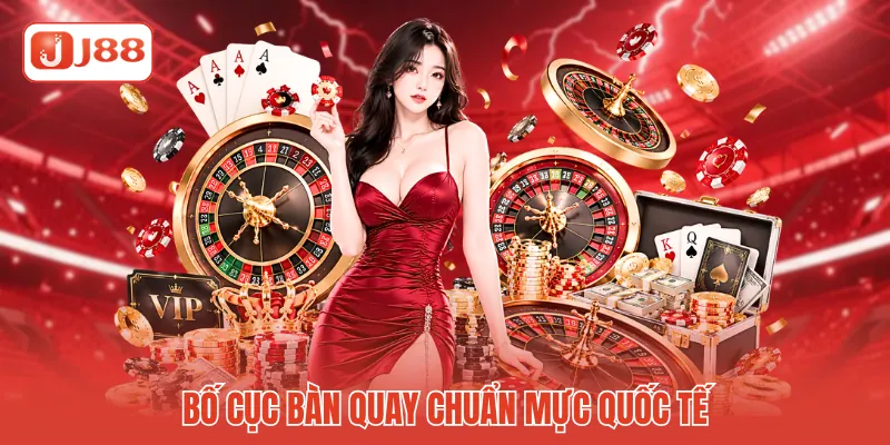 Roulette Châu Âu J88 - Vòng Quay Huyền Thoại Đậm Nét Quý Tộc 3 Bố cục bàn quay chuẩn mực quốc tế