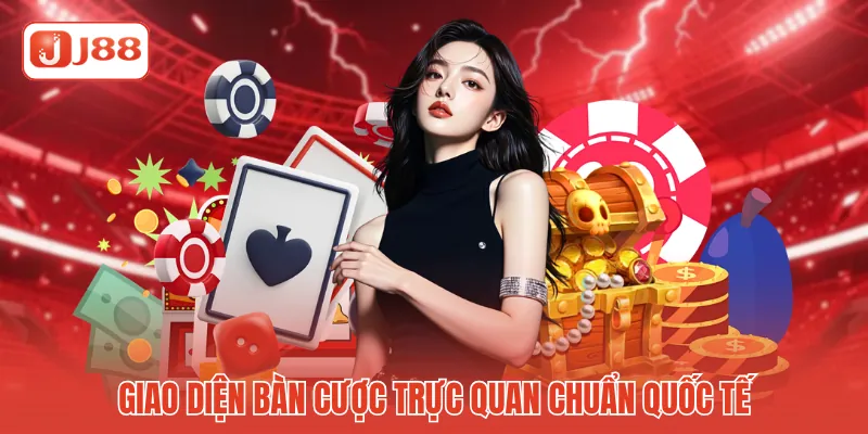 Baccarat Trực Tuyến J88 - Đấu Trường Đỏ Đen Thượng Lưu 3 Giao diện bàn cược trực quan chuẩn quốc tế